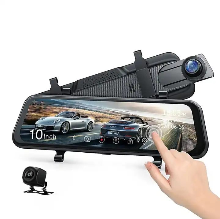 Car Dash Cam - 10'' Mirror Dash Cam Night Vision