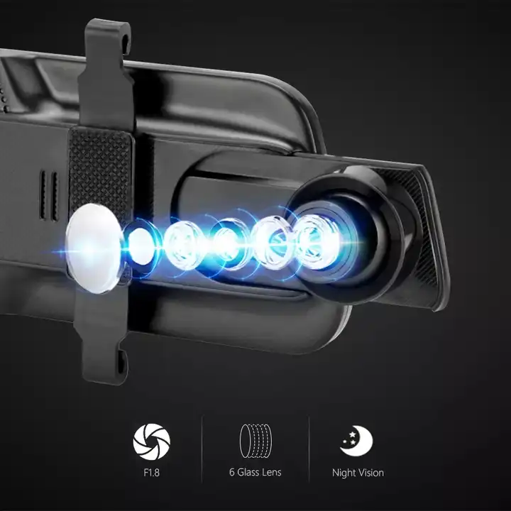 10'' Mirror Dash Cam Night Vis - Car Dash Cam 评论和价格