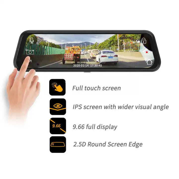 10'' Mirror Dash Cam Night Vis - Car Dash Cam 评论和价格