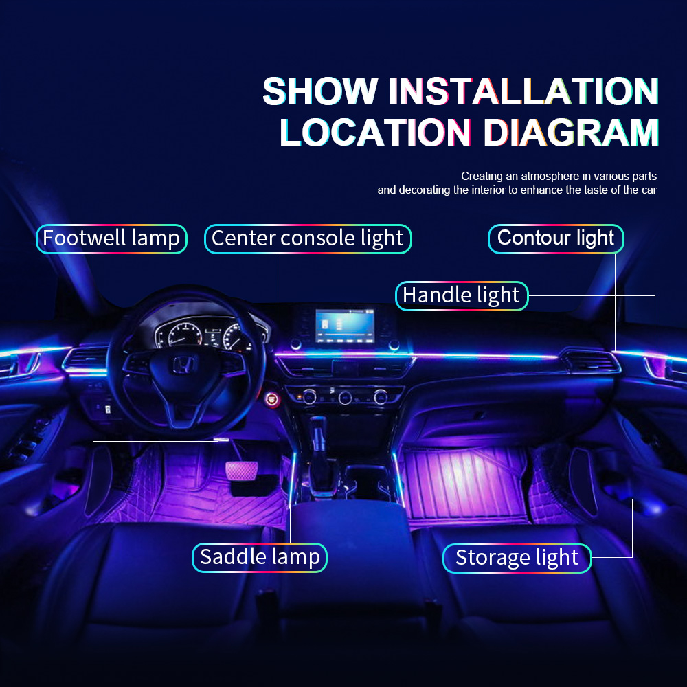 6/10/14/18 in 1 Led Acrylic Ca - Led Interior Ambient Light 评论和价格
